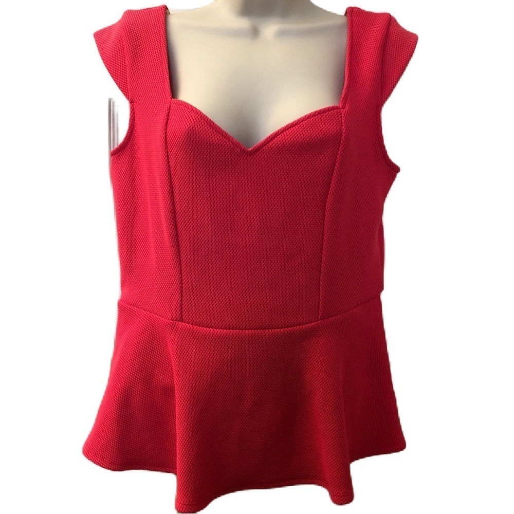 Studio Y Maurice's Women's Hot Pink Peplum Top NWT